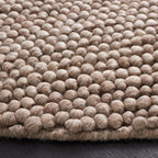 SAFAVIEH Natura Collection Area Rug - 4' Round, Brown, Handmade Wool Blend, Textured Design, Ideal for Living Room, Bedroom, Dining Space (NAT620T)