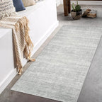 Art&Tuft Runner Rug 2x5 Non-Slip - Low-Pile Washable Runner Rug for Hallway, Soft Distressed Carpet Runner for Bedroom Bathroom Kitchen Laundry Living Room, Grey