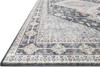 Loloi Skye Collection SKY-02 Charcoal/Multi 8'-0" x 8'-0" Round Area Rug