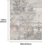 GENIMO Washable 8x10 Area Rugs for Living Room, Non Slip Modern Abstract Rug, Machine Washable Stain Resistant Low Pile Soft Carpet for Bedroom, Dining, Office, Light Grey Brown
