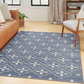 Nourison Home Nourison Essentials Blue Ivory 4' x 6' Area Rug - Easy Clean, Non Shedding, Bed Room, Living Room, Dining Room, Kitchen (4' x 6')