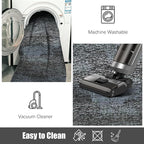 RUGSURE Washable Area Rug - 1/6 Thick - Stain & Water Resistant Non-Slip - Resistant Rug for Living Room, Bedroom, Nursery, Pet & Child Friendly, Vintage Charm Area Rugs (Darkgrey+Bule, 8' x 10')
