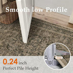 Entryway Area Rug 2x3 Brown Vintage Distressed Indoor Carpet Oriental Soft Thin Small Door Mat Non Slip Low Pile Throw Rug for Entrance Bathroom Bedroom Kitchen Laundry