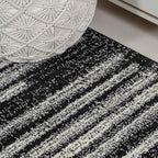 JONATHAN Y Khalil Modern Berber Stripe Black/Cream Indoor Area Rug, 3x5, Contemporary, Bohemian, Easy-Cleaning for Living Room, Bedroom, Kitchen, Pet Friendly, Non-Shedding (MOH207F-3)