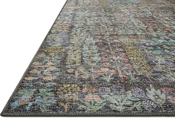 Loloi Rifle Paper Co. Maison Collection MAO-07 Charcoal 5'-0" x 7'-6", .19" Pile Height, Area Rug