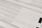 CAMILSON Modern Rug 9x12 Luxury Geometric Pattern Large Micro Loop Area Rugs Soft High-Low Pile Stain Resistant Easy to Clean Non-Shedding Durable Living Room Bedroom Indoor Carpet (White/Black)