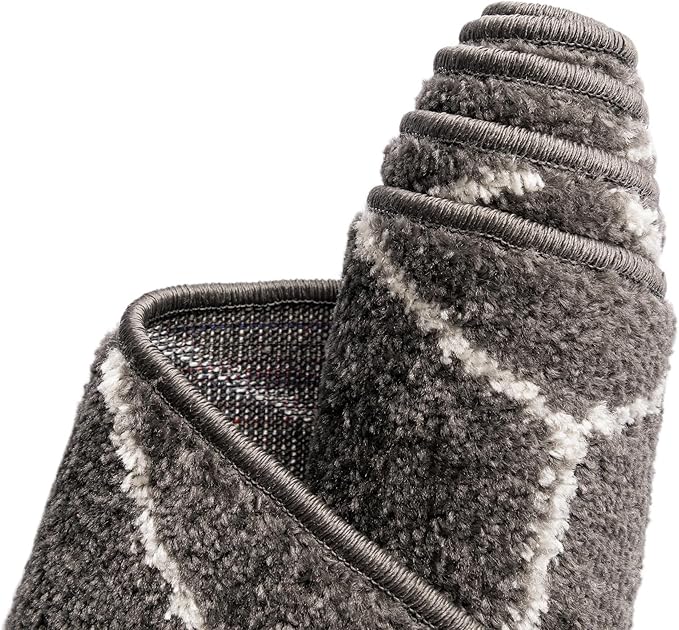 Unique Loom Trellis Frieze Collection Area Rug - Geometric (2' x 10' Runner, Dark Gray/ Ivory)
