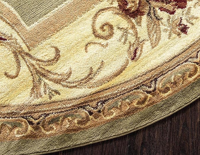 Unique Loom Versailles Collection Area Rug - Henry (3' 1" Round Green/Cream)