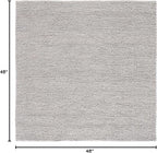 SAFAVIEH Natura Collection Area Rug - 4' Square, Silver, Handmade Wool Blend, Textured Design, Ideal for Living Room, Bedroom, Dining Space (NAT620C)
