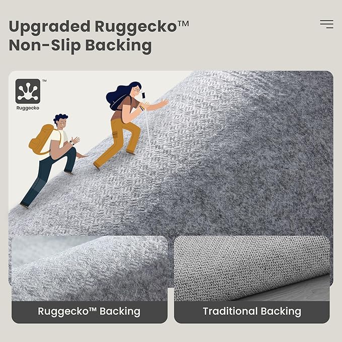 Valenrug Washable Rugs 5x7 - Stain Resistant 5x7 Area Rugs for Living Room, Non Slip High-Low Pile Textured Area Rugs for Bedroom, Folable Machine Washable Area Rug (5'x7', Beige) ﻿