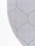 Rugs.com Lattice Frieze Collection Rug – 8' x 10' Oval Light Pink Medium Rug Perfect for Living Rooms, Large Dining Rooms, Open Floorplans