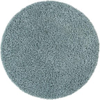Unique Loom Solid Shag Collection Area Rug (4' 1" Round, Light Slate Blue)