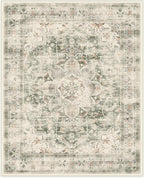 RUGGABLE Washable Vintage Area Rug – Sarrah Sage 8x10, Stain-Resistant, Non-Slip – Large Machine Washable Rugs for Living Room, Bedroom, Hallway, Entryway & Office–with Standard Pad