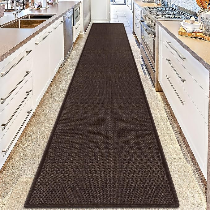 GOYLSER Entry Runner Rugs for Inside House, Long Jute Hallway Runner Rug Non Slip, 2x15 Water Absorbent Rug for Laundry Room Floor Mat