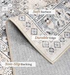 zesthome 2x6 Runner Rug for Hallways, Machine Washable Rug, Non Slip Vintage Low Pile Runners, Stain Resistant Runners for Entryway, Kitchen, Bathroom, Laundry Room, Corridor