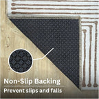 Bloom Rugs Washable Non-Slip 8' x 10' Rug - Brown Striped Area Rug for Living Room, Bedroom, Dining Room, and Kitchen - Exact Size: 8' x 10'