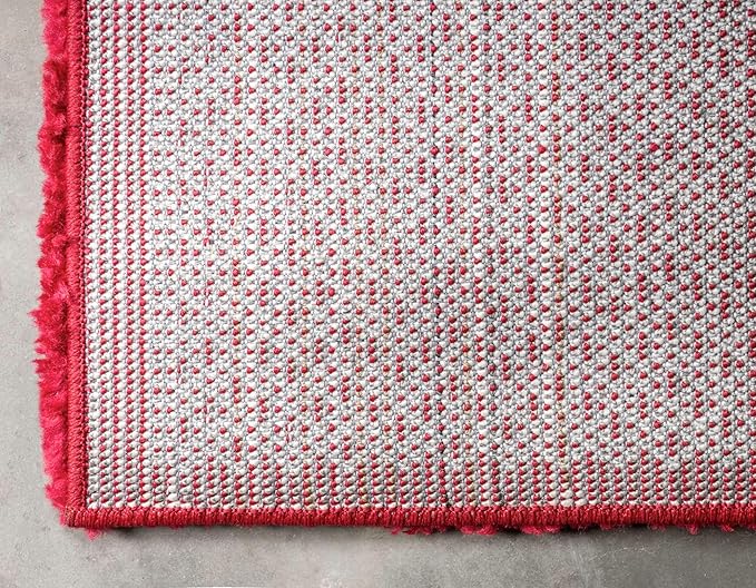 Unique Loom Solo Collection Area Rug - Calabasas (5' 3" x 7' 7" Rectangle, Red)