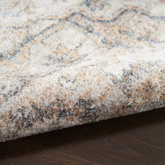 Nourison Home Astra Machine Washable Silver Grey 3'3" x 5' Area Rug - Easy Clean, Non Shedding, Bed Room, Living Room, Dining Room, Kitchen (3' x 5')