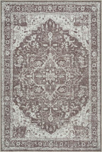 Bloom Rugs Washable Non-Slip 4' x 6' Rug - Dark Brown Traditional Medallion Area Rug for Living Room, Bedroom, Dining Room, and Kitchen - Exact Size: 4' x 6'
