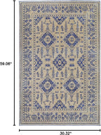 Alfa Rich 3x5 Gold Navy Blue Washable Area Rugs for Living Room Bedroom Kitchen Dining Cotton Runner