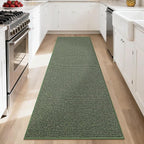 BEQHAUSE Hallway Runner Rugs 2x6, Hallway Rug Non-Slip Washable(Rolled-Up NO Creases), Runner Rug Absorbent Stain Resistant Hall Rug Carpet Runner, Entryway Rugs Floor Mat Laundry Room Rugs, Green
