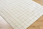 Livabliss x Our PNW Home Cascade Minimalist Grid Area Rug, 2'7" x 7'3", Grid Ivory/Taupe