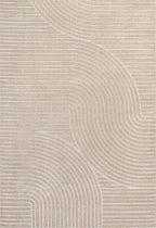 JONATHAN Y Hallie High-Low Curve Beige/Cream 8x10 Indoor/Outdoor Area Rug, Minimalist Geometric, Pet Friendly, for Patio, Backyard, Living Room, Bedroom, Office, Hose-Washable (SCN100D-8)