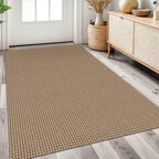 Braided Area Rug 3x5 Ft Washable Rugs for Entryway Throw Rugs Rubber Backed Boho Door Mat Indoor Entrance Cotton Kitchen Mats Woven Front Door Carpet for Foyer, Orange/Tan/Brown