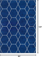 Unique Loom Trellis Frieze Collection Area Rug - Geometric (7' 1" x 10', Navy Blue/ Ivory)