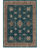 RUGGABLE Washable Vintage Area Rug – Verena Teal Blue 5x7, Stain-Resistant, Non-Slip – Medium Machine Washable Rugs for Living Room, Bedroom, Hallway, Entryway & Office–with Standard Pad