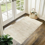 Small Bathroom Rugs,Washable Non Slip Neutral Boho Abstract Modern Farmhouse Area Rugs for Bedroom,3x5,Tan Beige