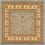 Unique Loom Voyage Collection Traditional Oriental Classic Intricate Design Area Rug (6' 0 x 6' 0 Square, Light Blue/Gold)