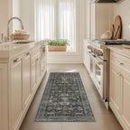 Area Rug Non Slip Machine Washable Ultra Soft Living Room/Bedroom/Kitchen/Outdoor/Classroom Silver, 2'×6'