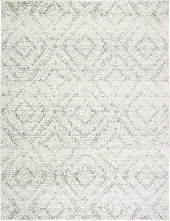 SAFAVIEH Adirondack Collection Area Rug - 10' x 14', Ivory & Green, Contemporary Design, Stain Resistant, Ideal for High Traffic Areas in Living Room, Bedroom & Dining Room (ADR131X-10)