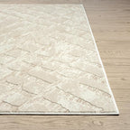 Abani Terra Cream Area Rug for Living Room, Bedroom - Rustic Modern Pattern - 8' x 10' - Durable & Easy to Clean