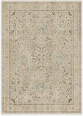 RUGGABLE Washable Vintage Area Rug – Kamran Ivory Opal 5x7, Stain-Resistant, Non-Slip – Medium Machine Washable Rugs for Living Room, Bedroom, Hallway, Entryway & Office–with Standard Pad
