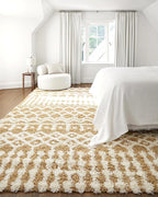 Livabliss Hapsburg Moroccan Shag Area Rug,5'3" x 7'3",Camel