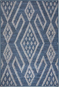 Dash & Albert Guthrie Navy Machine Washable Rug, 4 X 6 Feet, Blue Geometric Pattern