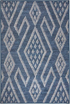 Dash & Albert Guthrie Navy Machine Washable Rug, 3 X 5 Feet, Blue Geometric Pattern