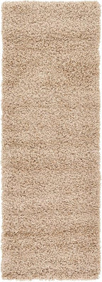 Unique Loom Solid Shag Collection Area Rug (2' x 6' 5" Runner, Taupe)
