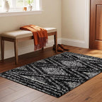 Rugshop Circles Arch Shag Area Rug Anthracite Dark Gray 4' x 6' Ideal for Small Living Rooms, Offices, or Beside The Bed
