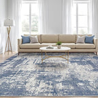 10x14 Area Rugs Living Room: Washable Large Abstract Modern Soft Rug Stain Resistant Indoor Floor Non Slip Accent Carpet for Bedroom Nursery Playroom Office Dining Room Dorm Home House- Navy Grey