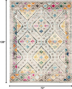 SAFAVIEH Madison Collection Area Rug - 6' x 9', Grey & Yellow, Boho Diamond Distressed Design, Non-Shedding & Easy Care, Ideal for High Traffic Areas in Living Room, Bedroom (MAD418F)