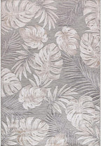 CAMILSON Indoor Outdoor Rug, Beige 7’10”x10’ Leaf Tropical Botanical Area Rugs for Indoor and Outdoor patios, Easy-Cleaning Non-Shedding Living Room, Garden and Kitchen Washable Outside Carpet (8x10)