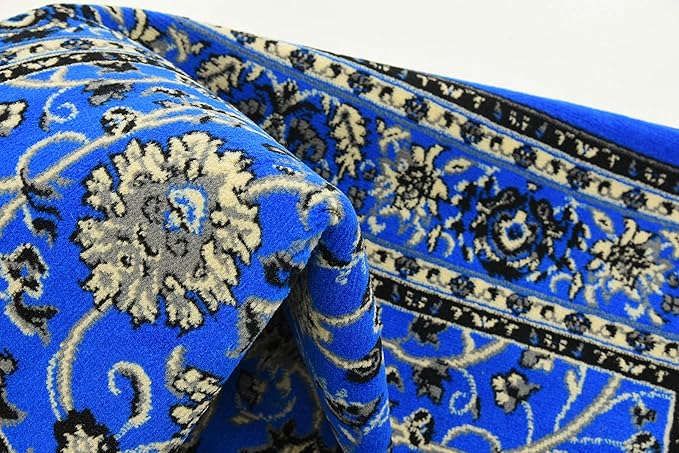 Unique Loom Sialk Hill Collection Area Rug - Washington (5' 3" x 8' Rectangle Dark Blue/Black)