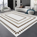 Moroccan Farmhouse Area Rugs 5x6ft, Neutral Geometric Pattern in Off-White Rug, Low Pile Machine Washable & Non-Slip Soft Carpet for Living Room, Bedroom & Dining Room