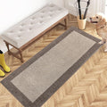 PURRUGS Dirt Trapping Door Mat 24" x 60", Non-Slip/Skid Machine Washable Entryway Rug, Shoes Scraper, Throw Rug, Super Absorbent Area Rug for Muddy Wet Shoes and Paws, Beige & Grayish Brown
