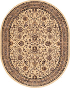 Unique Loom Sialk Hill Collection Area Rug - Washington (7' 10" x 10' Oval Ivory/Black)