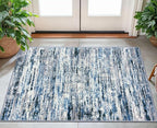 Modern Abstract Small Area Rug Indoor 3x5 Washable Rug Non-Slip Soft Entryway Rug Grey Blue White Kitchen Mats Thin Print Faux Wool Floor Carpet Throw Rugs for Entrance Bedroom Home Decor