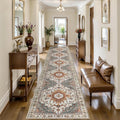 Tangsoo Oriental Hallway Runner Rugs 2.6x14 Washable Runner Rug for Hallways, Non Slip Vintage Soft Low Pile 14ft Long Rug Runner, Carpet Runners for Kitchen Bedroom Entryway Living Room Turmeric